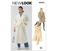 New Look Patron de couture UN6810A Manteau avec ceinture pour femme en deux longueurs A (S-M-L-XL)