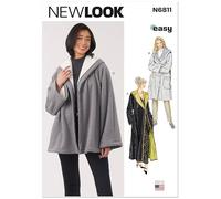 New Look Patron de couture UN6811A Manteau pour femme en deux longueurs et veste A (XS-S-M-L-XL)