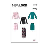New Look Patron de couture UN6815A pour hauts et jupes en tricot pour femme en deux longueurs A (38-40-42-44-46-48-50)