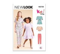 New Look UN6739A Robe, Haut et Pantalon pour Enfant Fille A (3-4-5-6-7-8-10-12-14)