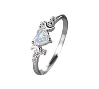 New Love White Aobao Moon Trois anneaux des deux côtés Simple et personnalisé Petite bague luxueuse ruelle annelée 19 vidéo, A, Métal, Pas de pierre précieuse