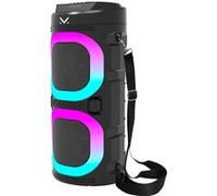 Majestic Fire 9 - Haut-Parleur Bluetooth, 3 Effets de lumière LED, entrées USB/microSD/AUX-in/MIC, Batterie Rechargeable, Fonction TWS, télécommande, poignée et bandoulière de Transport