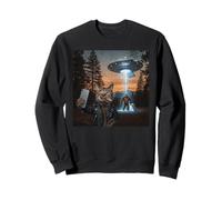 New Meme Cat and Cigarette, Grunge Cat Selfie UFO Bigfoot Sweatshirt