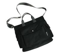 New Men's Canvas Messenger Bag - Solid Color, Simple Fashion & One-Shoulder Design(Black)
