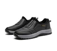 New Men's Casual Single Shoes Outdoor Sports Elderly Shoes Suede Overshoes Rubber Sole Male Escarpin Homme Talon Compensé (Black, 40)