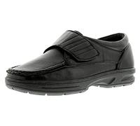 New Mens/pour homme DR Keller Noir Large Fit Touch Fermeture décontracté Chaussures - Noir - Tailles UK 6-12 - Noir - noir,