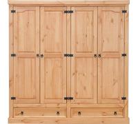 New Mexico Armoire 4 tiroirs avec 2 tiroirs largeur 194 cm, hauteur 195 cm, délavé/ciré.