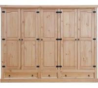 New Mexico Armoire 5 tiroirs avec 3 tiroirs largeur 244 cm, hauteur 195 cm, délavé/ciré.