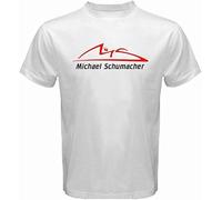 New Michael Schumacher Logo Racing Legend Men's White T-Shirt Size S to 3XL