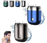 New Model Mini Dual-Head Electric Shaver, 2025 New Portable Mini Dual Head Razor, Mini Dual Head Electric Shaver, Pocket Size Washable Electric Razor, Double Head Razor, Unisex (2pcs-a)