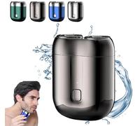 New Model Mini Dual-Head Electric Shaver, 2025 New Portable Mini Dual Head Razor, Mini Dual Head Electric Shaver, Pocket Size Washable Electric Razor, Double Head Razor, Unisex (Grey)
