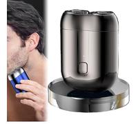 New Model Mini Dual-Head Electric Shaver, Electric Mini Razor Dual Head Portable, Unisex Mini Portable Electric Shaver, Pocket Shaver Size Washable for Home & Travel (Grey)
