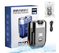 New Model Mini Dual-Head Electric Shaver, Mini Dual Head Electric Razor, Mini Portable Electric Shaver, Travel Razor, Ipx7 Waterproof, Type-C Charging, with Replaceable Magnetic Blade (Black)