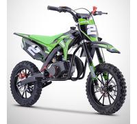NEW MOTORZ Orion Mini Cross Enfant 49cc RX49 - Pocket Bike Thermique 2 Temps, Démarrage Facile, Freins à Disque, Limiteur Vitesse 3 Positions, Amortisseur Hydraulique, Roues 10 Pouces - Vert