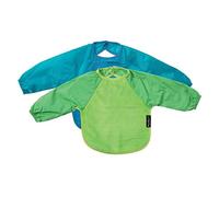 New Mum Lot de 2 bavoirs à manches pour maman 6-18 mois Vert citron/bleu sarcelle