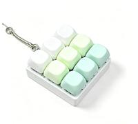 New Nine-Key Keyboard Decompression Toys, Milk Theme Color Matching 2.0 Series Toy Key Chain Compression Button Finger Clicker Gift to Relieve Stress(Verde de Menta)