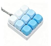 New Nine-Key Keyboard Decompression Toys, Milk Theme Color Matching 2.0 Series Toy Key Chain Compression Button Finger Clicker Gift to Relieve Stress(Sal Marina Azul)
