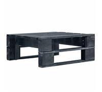 NEW Noir Siège patio COCO - CHIC - Repose-pied palette de jardin bois noir - Siège d'extérieur &95299