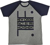 New Order - T-shirt "Movement" pour homme/femme unie manches raglan RO10200 (L) (Gris/bleu marine)