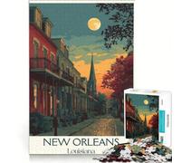 New Orleans, LA Poster Puzzle 1000 pièces | Cadeaux pour femmes Chaque pièce est unique Idées cadeaux de Noël et d'anniversaire. 26x38cm