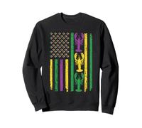 New Orleans Louisiana Bourbon Street Drapeau américain Souvenir de fête Sweatshirt