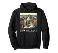 New Orleans Louisiane Rétro Vintage Tramway French Quarter Sweat à Capuche