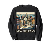 New Orleans Louisiane Rétro Vintage Tramway French Quarter Sweatshirt