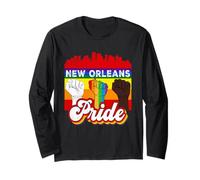 New Orleans Pride Rainbow Gay Pride Flag Funny LGBT Manche Longue