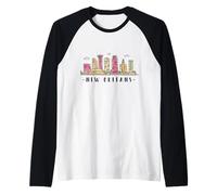 New Orleans Skyline NOLA Vintage New Orleans Louisiane Manche Raglan