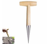 New Plant Hole Digger,Hand Dibbers Garden Tool,Bulb Hand Dibbler Gardening Tool,T Wooden Handheld Garden Seed Dispenser,for All Vegetable Fruit Flower Seeds (1pcs)