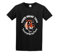 New Popular Tiger Muay Thai Kick Boxing Print O-Neck 100% Cotton Short Sleeve Unisex T-Shirt L