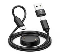 NEW POW USB C Câble de Charge Montre Connectée pour Amazfit Active 2/Amazfit Bip 6 Chargeur de Recharge USB C Portable pour Amazfit Smartwatch avec Câble Type-C de 1 M, Adaptateur de USB A, 1PCS