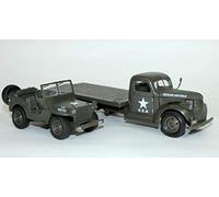 New Ray - Camion Plateau Chevy 1941 & Jeep Willys Die cast - 61053 BSS - Vert