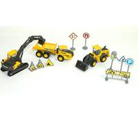 New Ray - Coffret 3 Engins de Chantier Volvo + Accessoires Window Box Camion Miniature - 33063 Ass