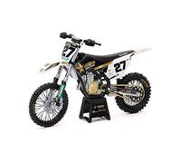 New Ray 1:12 Husqvarna Racing Team Malcolm Stewart Motorcycle Argenté