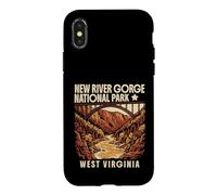 New River Gorge National Park West Virginia Design Vintage Coque pour iPhone X/XS