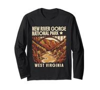 New River Gorge National Park West Virginia Design Vintage Manche Longue