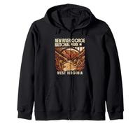 New River Gorge National Park West Virginia Design Vintage Sweat à Capuche