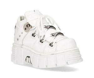 New Rock 106N-S8 Tour Unisexe 100% Cuir Blanc Goth Plate-Forme Punk Mode Bottines Chaussure 5