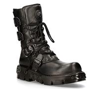New Rock 391-S18 Unisexe Noir Métallique Reactor Crâne Diable Goth Punk Cuir Mollet Bottes 6
