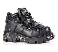 New Rock Boots Unisex Punk Gothic Bottes - Style 110 S1 Noir