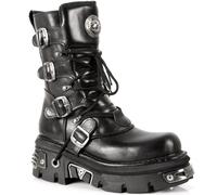 New Rock Boots Unisex Punk Gothic Bottes - Style 373 S4 Noir