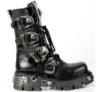 New Rock Boots Unisex Punk Gothic Bottes - Style 391 S1 Noir