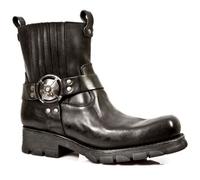New Rock Boots Unisexe Punk Gothic Bottes - Style 7605 S1 Noir