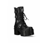 New Rock M-TM005-C3 Bottines à plateforme noire pour femme Collection gothique Punk Rock, Noir , 40 EU