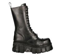 New Rock Bottes M-MILI211C-C1 Unisexe Noir Métallique 100% Cuir Techno Motard