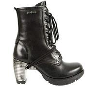 New Rock Bottes RANGER013MT-V1 Cuir Végétalien Noir Unisexe Motard Gothique Punk Chaussures 11