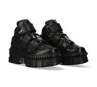 New Rock Bottes Semelles PICS 2023 Boot WALL Collection Plate-forme Femme Noir Femme Ankle Boots Spikes M.WALL285-S3, Noir, 40 EU