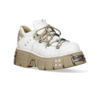 New Rock Bottines à Plateforme Gothiques Blanches M-120N-C80