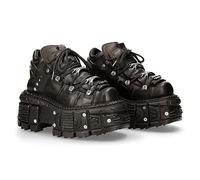 New Rock Bottines originales M.TANK106-C2 cuir militaire à plateforme Noir 43